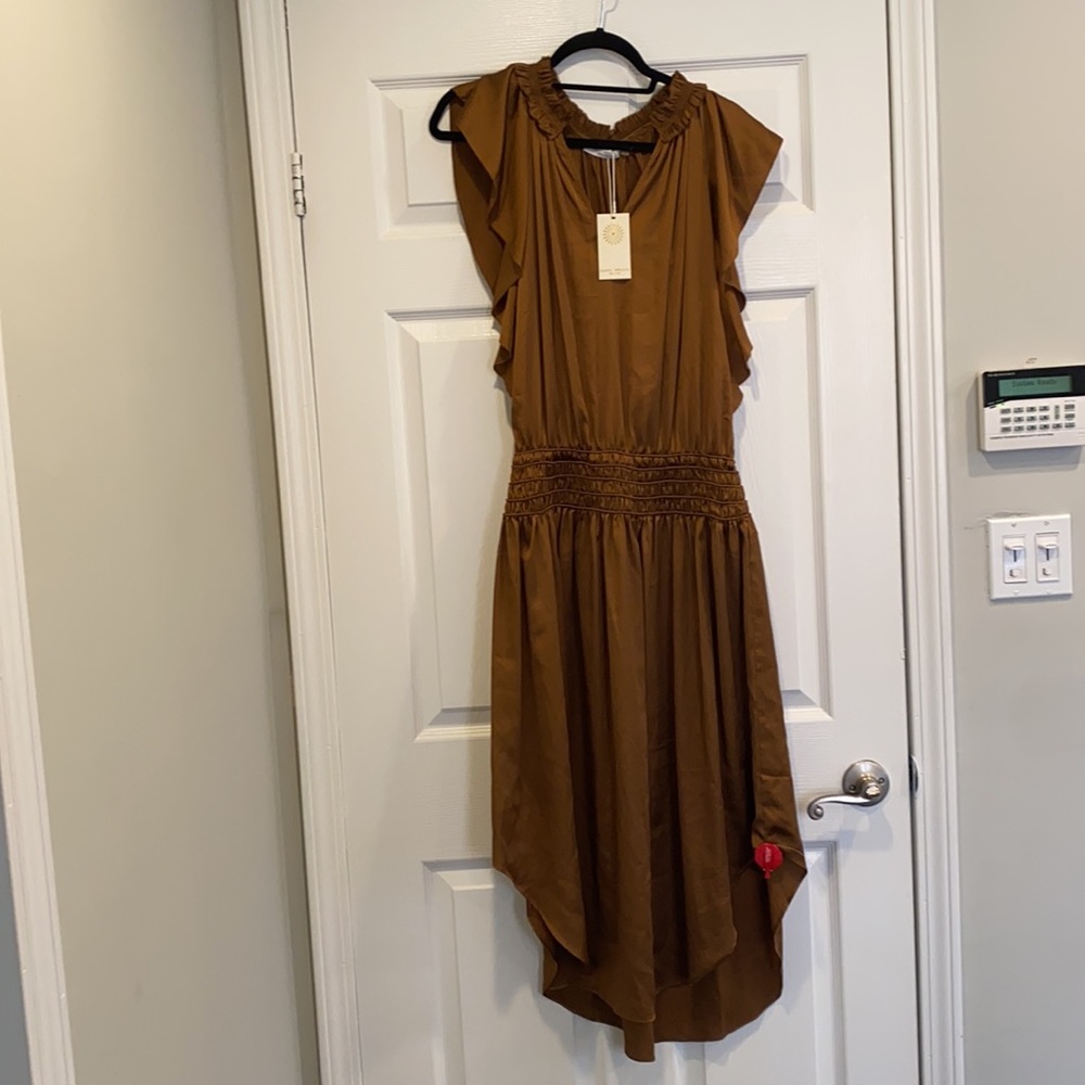 Ramy Brook Wrenn Blouson Midi Dress Copper NWT
